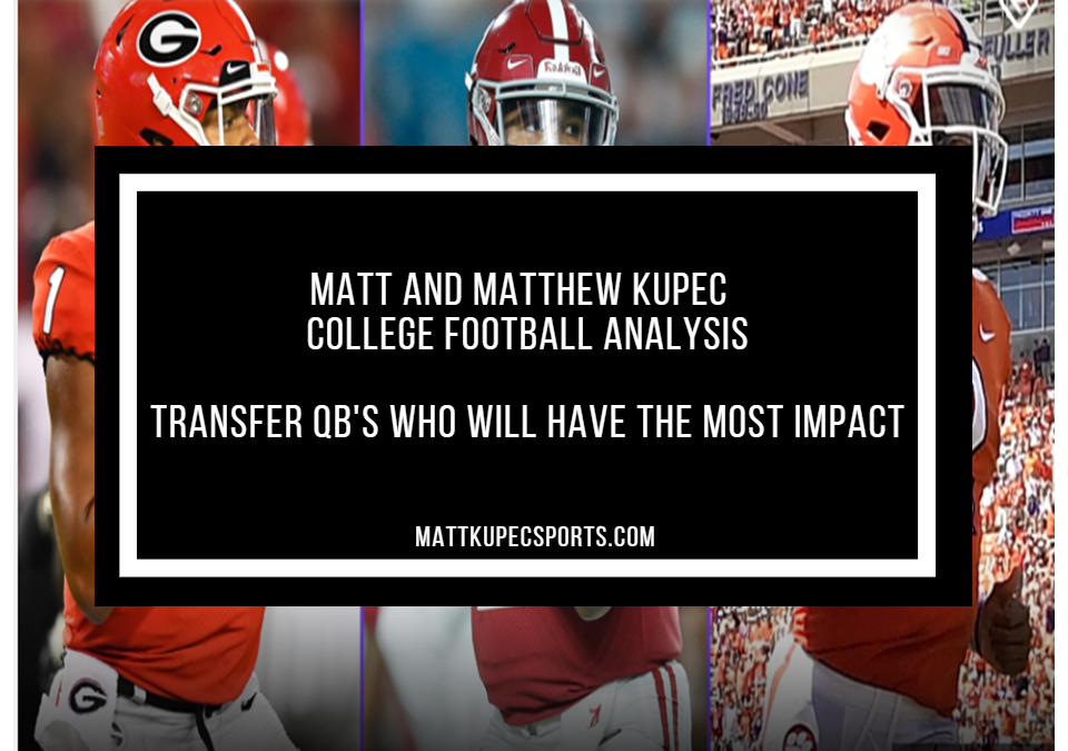 Matt Kupec:  College Football Transfer QB’s Who Will Have the Most Impact
